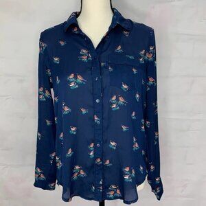 Liz Claiborne Women’s Long Sleeve Button Down Novelty Blouse